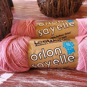 LeeWards Orlon Sayelle Yarn - Pale Old Rose 4-oz  - Bundle of 2 - 8 Oz Total